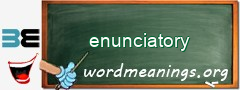 WordMeaning blackboard for enunciatory